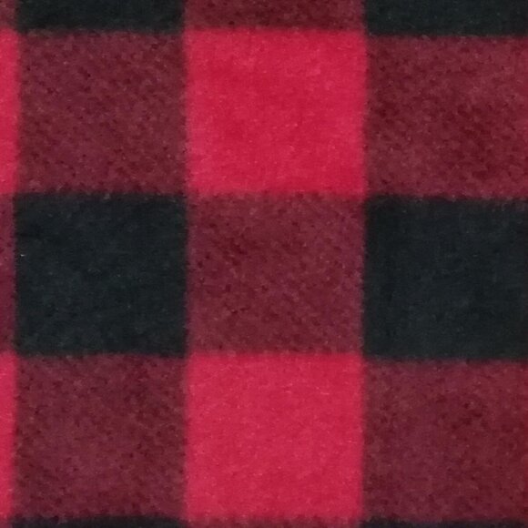 Handmade Hoodie Cowl Turtleneck Fleece poncho red black buffalo checker print - Picture 4 of 6